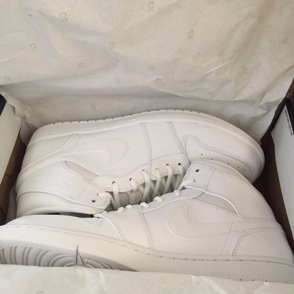 Nike Air Jordan 1 MID WHITE/BLACK-WHITE